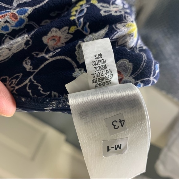 Gap Framed Zen Blouse M Modal Bohemian Springfield Top Blue Balloon Sleeve Shirt - Picture 11 of 11